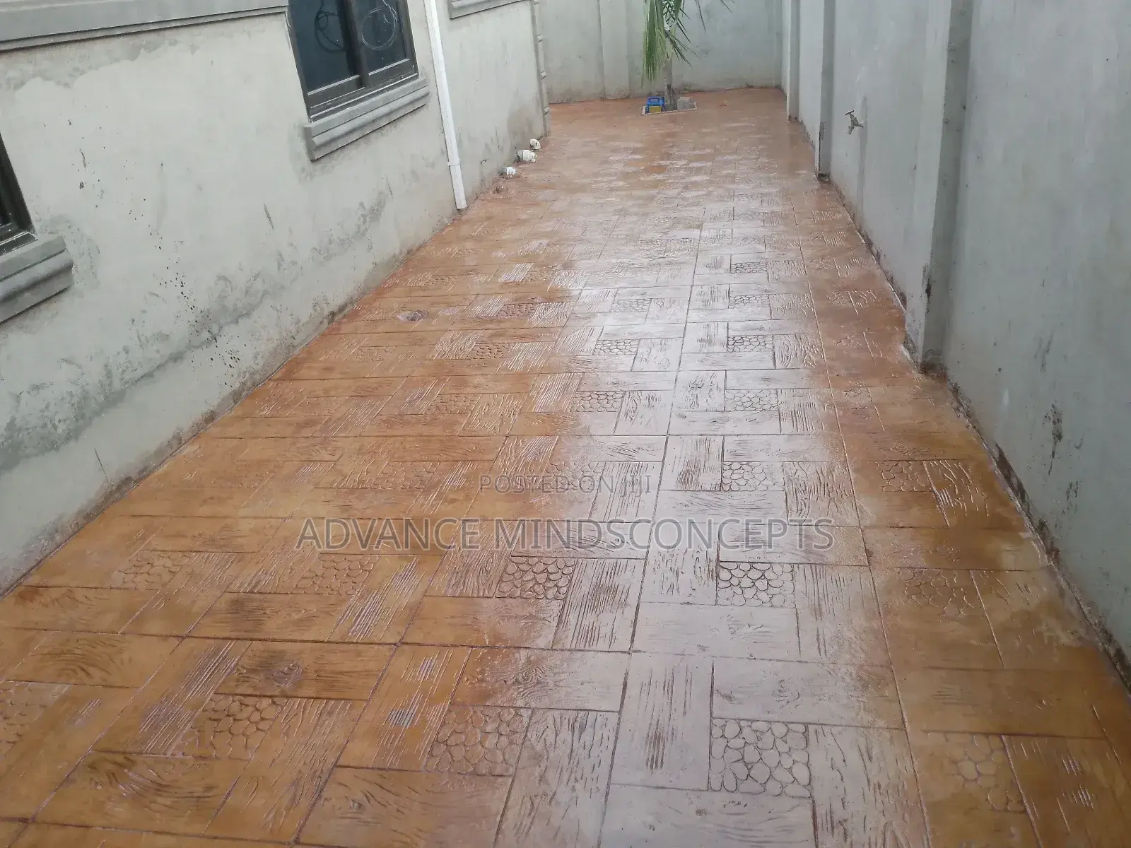 Concrete Stamp Design ( Terracotta With Black)