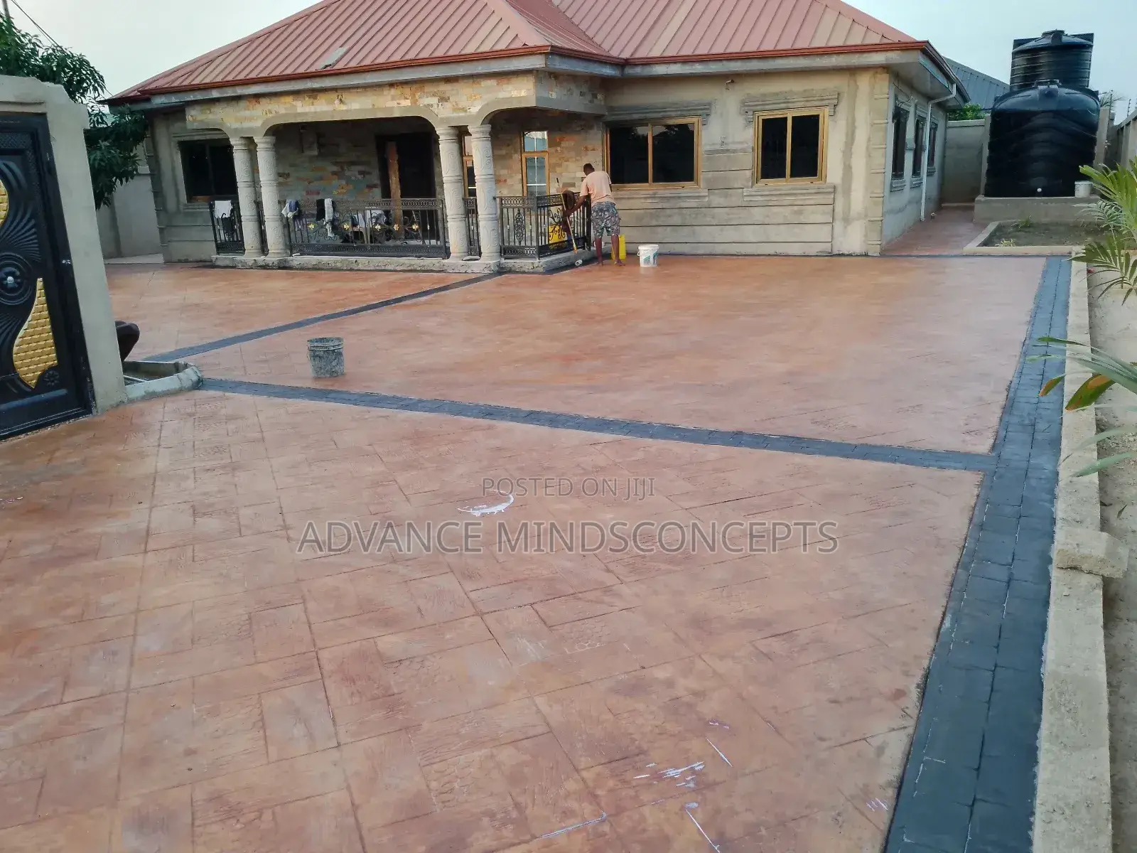 Concrete Stamp Design ( Terracotta With Black)