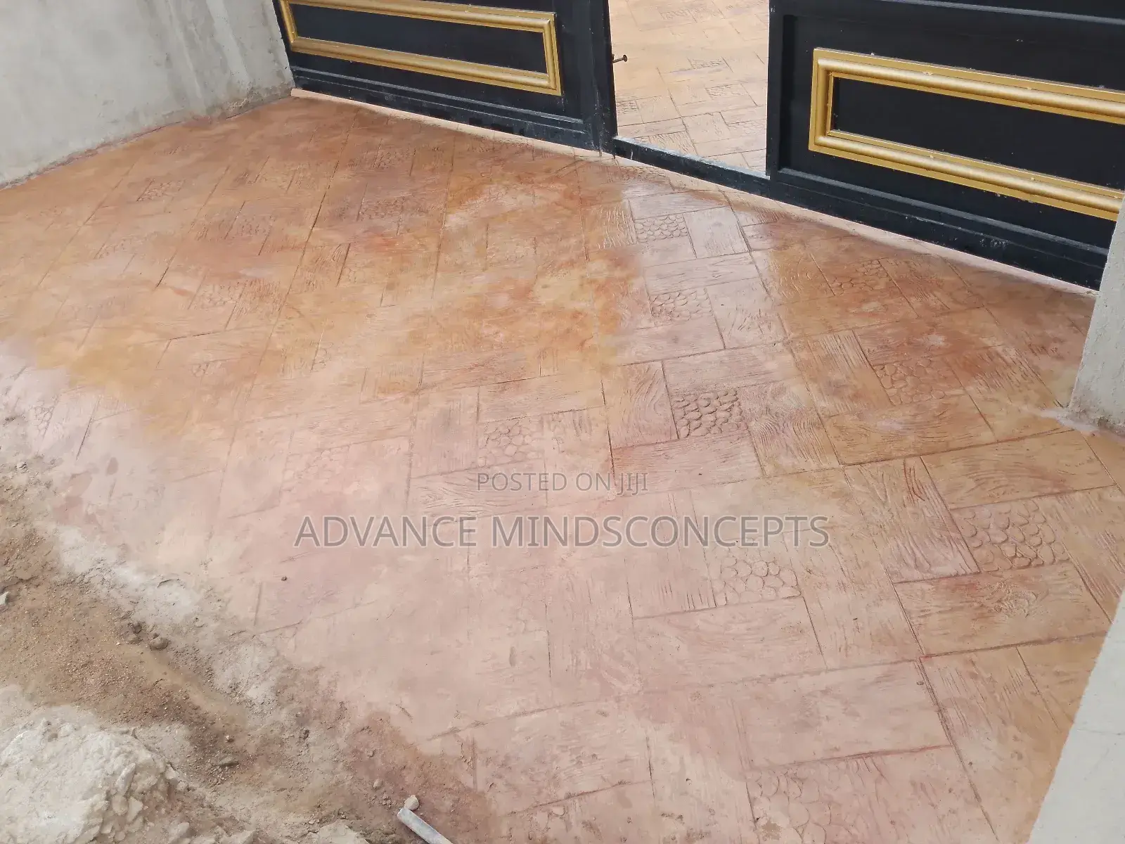Concrete Stamp Design ( Terracotta With Black)