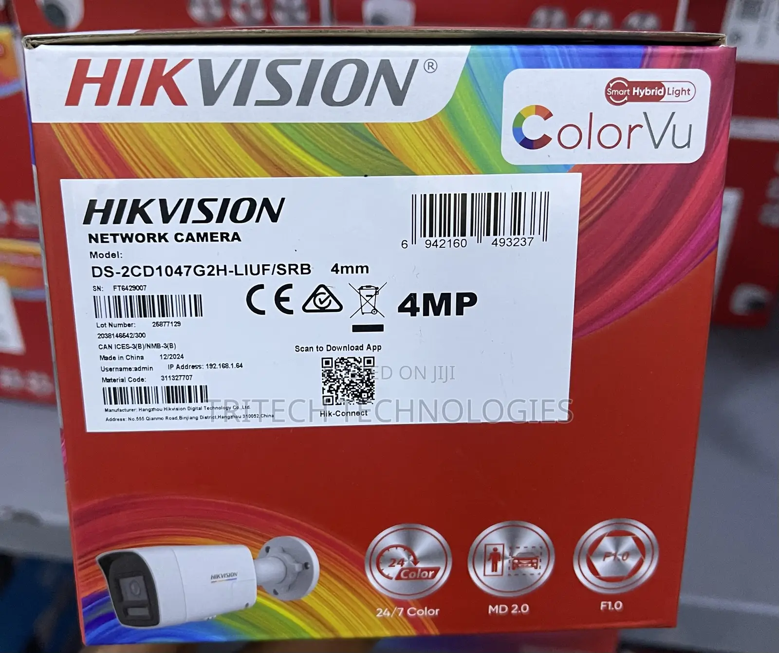 Hikvision Ip 4mp Color-Vu 2way Audio Ds-2cd1047g2h-Liuf/SRB