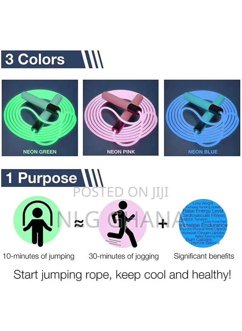 2.8M Comfortable Handles LED Luminous Transparent Jump Skipp