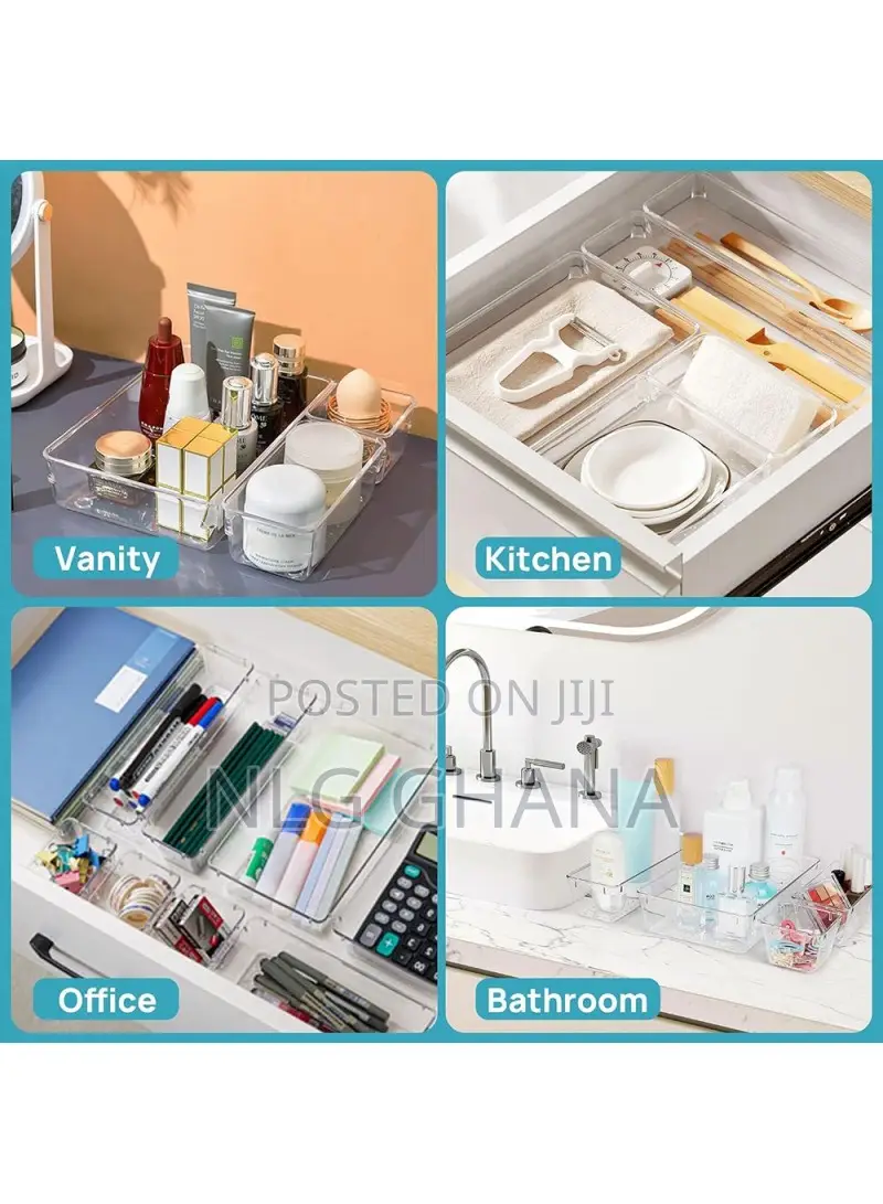16pcs / Set Non-Slip Transparent Pet Storage Box for Drawers