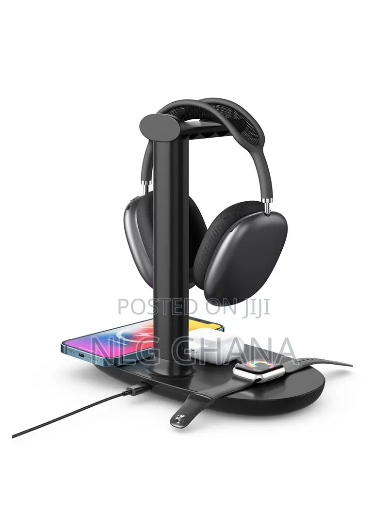4-in-1 Wireless Charger Headset Hanger Qc 3.0 Charging Stati