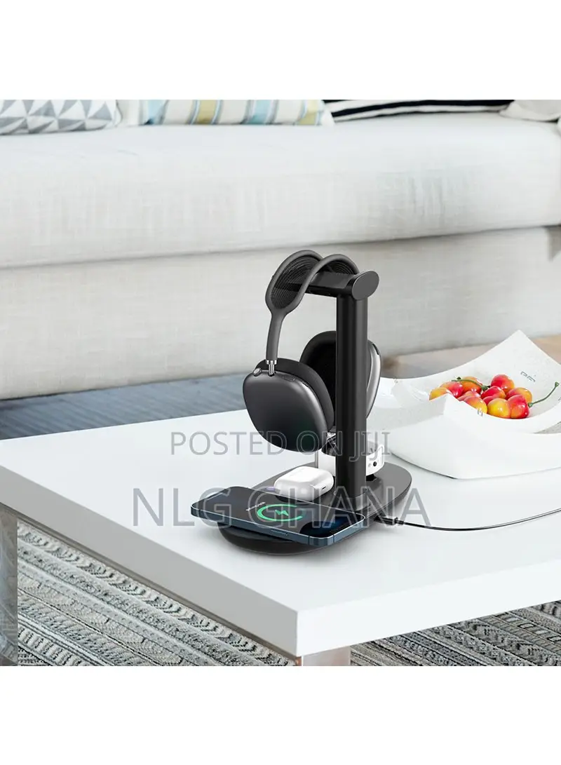4-in-1 Wireless Charger Headset Hanger Qc 3.0 Charging Stati