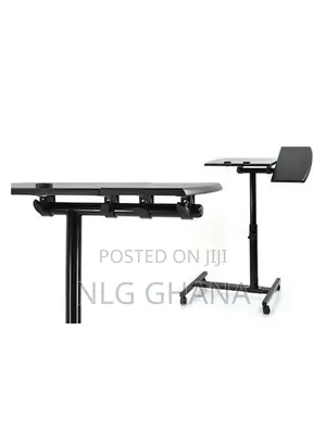 Wood Panels Steel Frame Laptop Table With 4 Lockable Caste