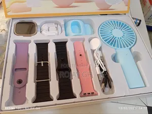 D96 Ultra Smart Watch, Earbud Rechargeable Fan - Blue