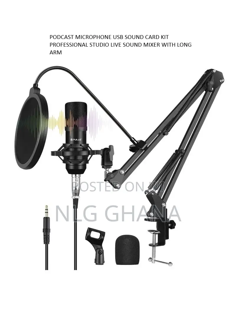 Podcast Microphone USB Sound Card KIT Professional S Tvx9677