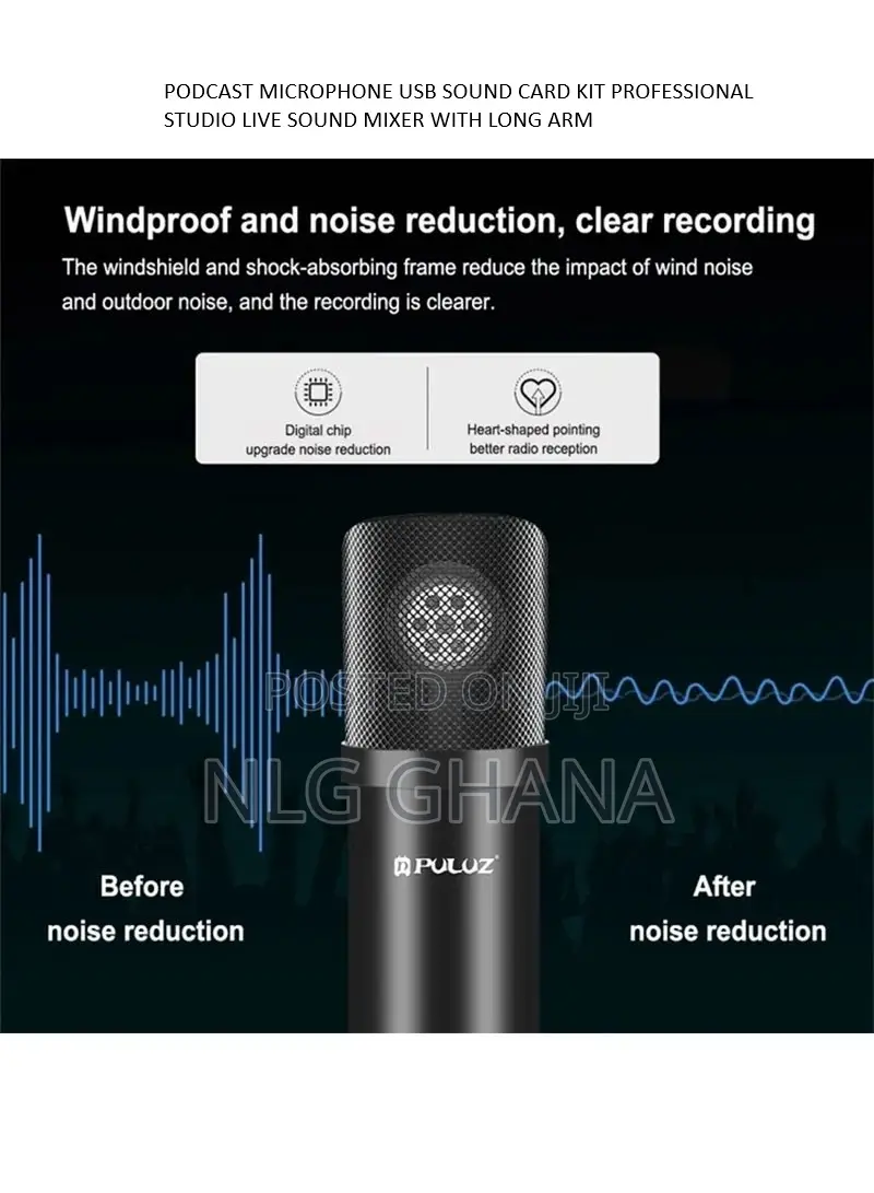 Podcast Microphone USB Sound Card KIT Professional S Tvx9677