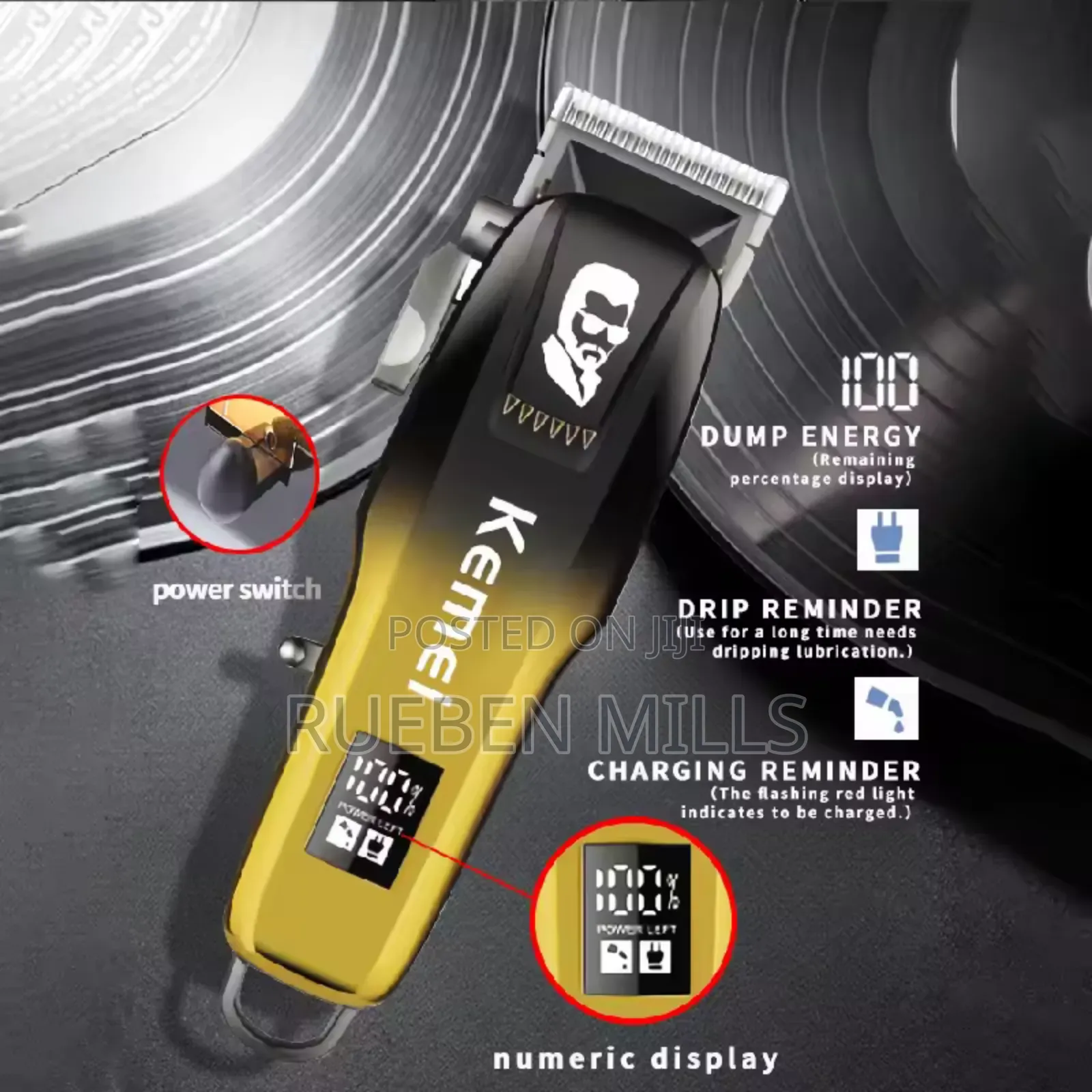 Kemei KM-709A Professional Barbering Machine (Golden)