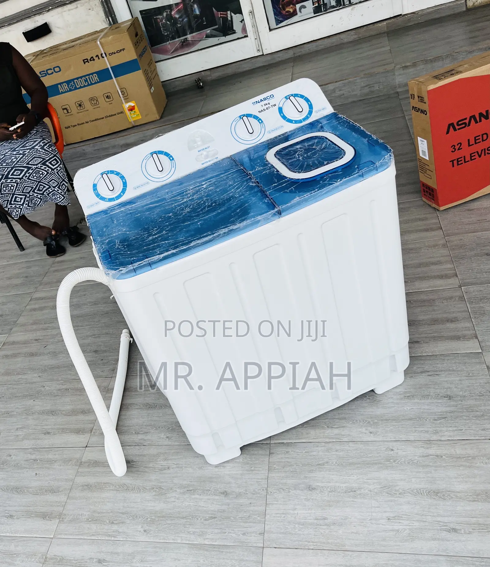High Quality Nasco 7kg Twin Tab Washing Machine(White).