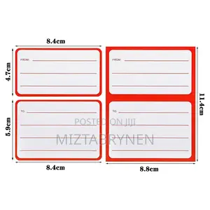 Red Self-Adhesive Package Delivery Stickers