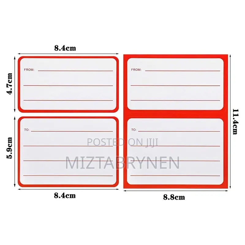 Red Self-Adhesive Package Delivery Stickers
