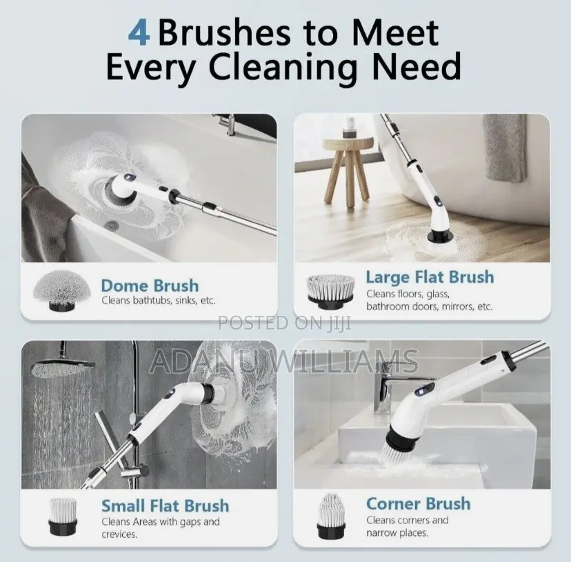 7in1 Multifunctional Electric Spin Brush for Bathtub Cars