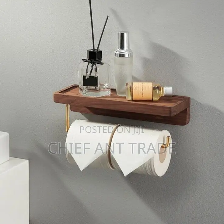 Dark Wood Tissue Holder. T Roll Jz0042