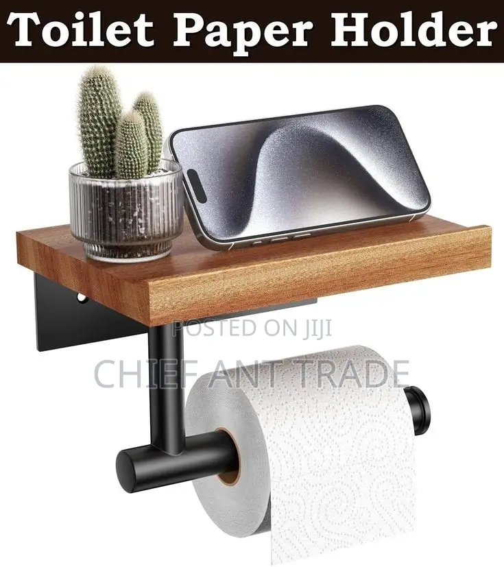 Dark Wood Tissue Holder. T Roll Jz0042