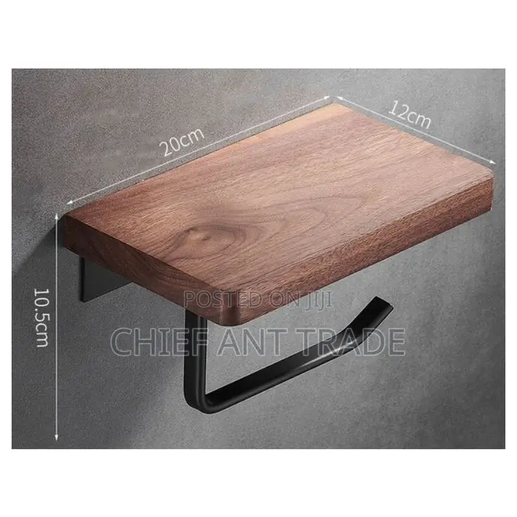 Dark Wood Tissue Holder. T Roll Jz0042