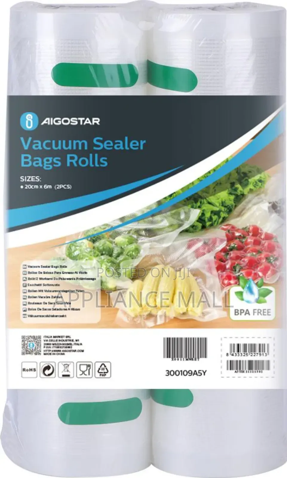 Vacuum Sealer Bags 20cm × 6m Italy