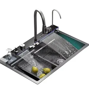 Smart Waterfall Sink With Led and Cup Washer
