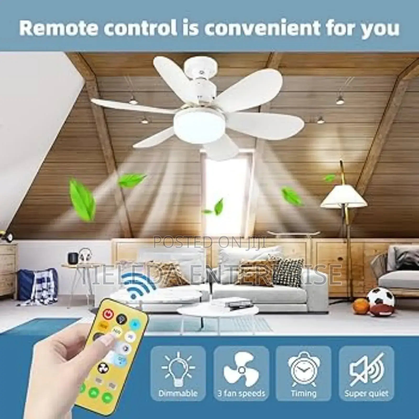 Plastic Durable Portable Fan With Light