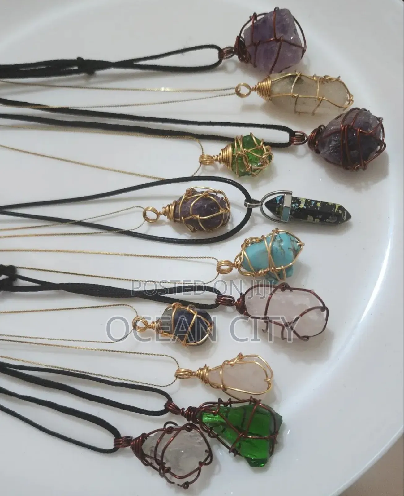 Crystal Stone(Amethyst) Necklaces.