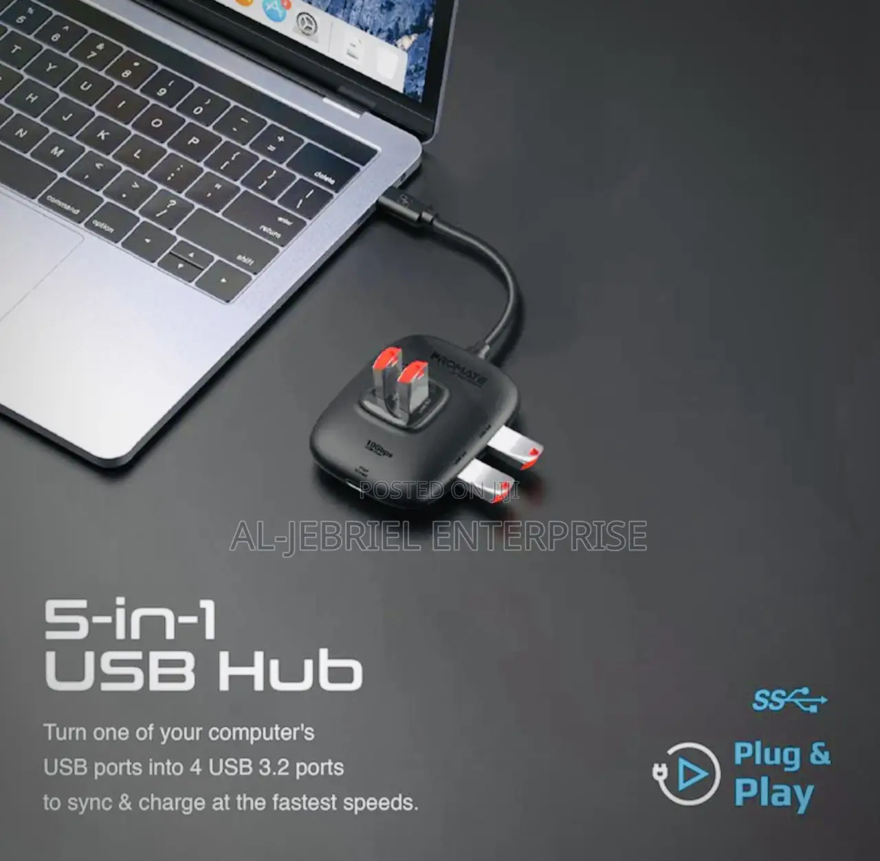 Promate Multiport USB Hub - SNAPHUB-4