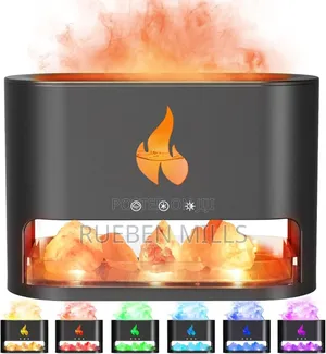 7 Colors Flame Light Natural Salt Rock Diffuser Humidifier