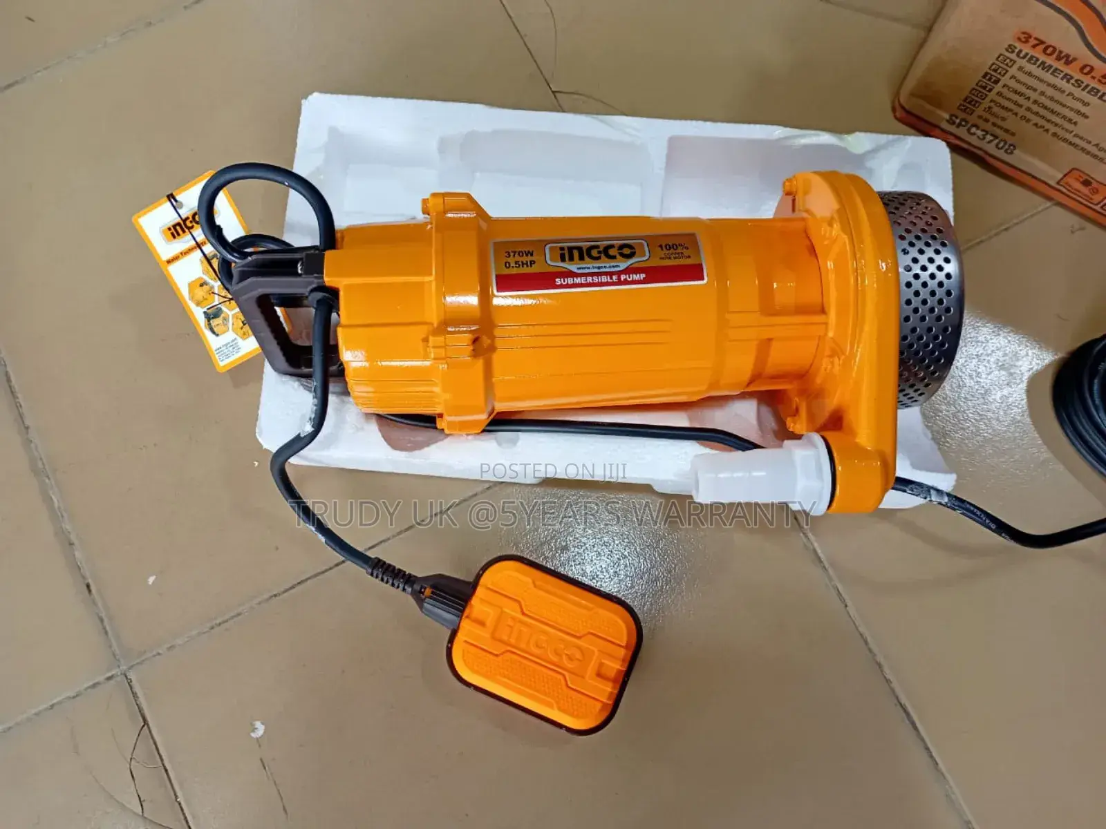 Pump for Industrial Applications 0.5hp Submersible Ingco Wat