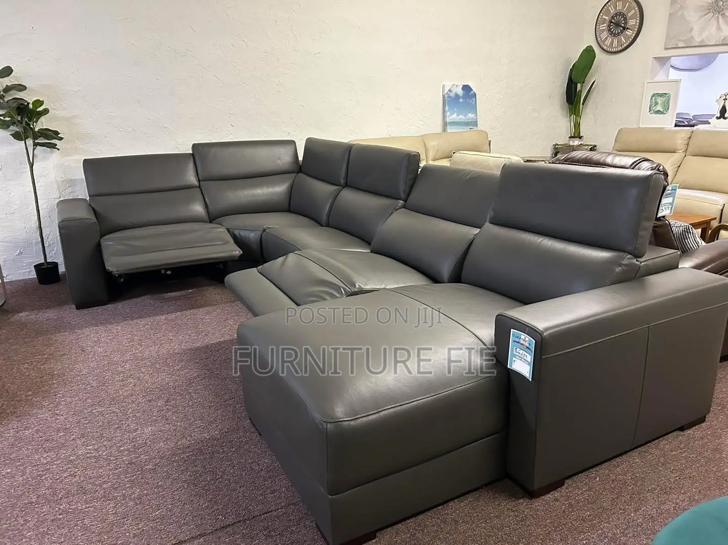 Nevio 5pcs Real Leather Sectional With Chaise From Macys Usa