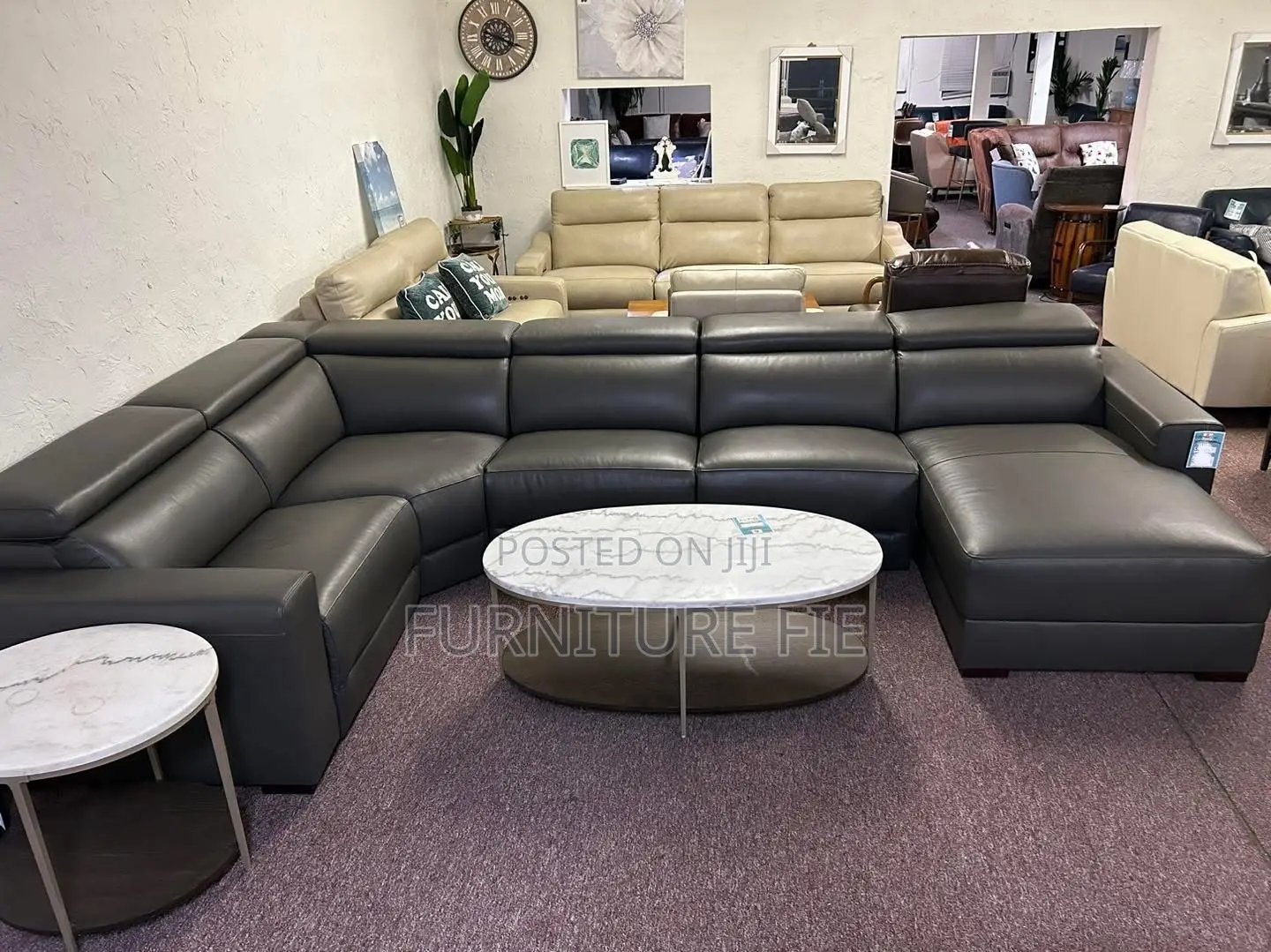 Nevio 5pcs Real Leather Sectional With Chaise From Macys Usa