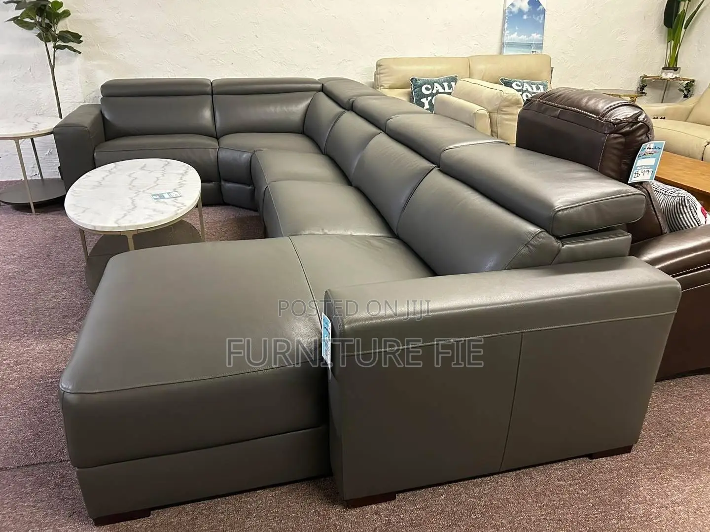 Nevio 5pcs Real Leather Sectional With Chaise From Macys Usa