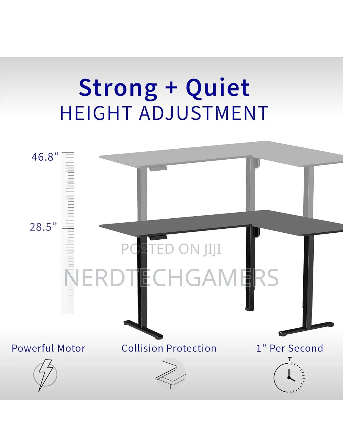 Vivo Electric Corner L-Shaped 63 X 55 Inch Standing Desk,