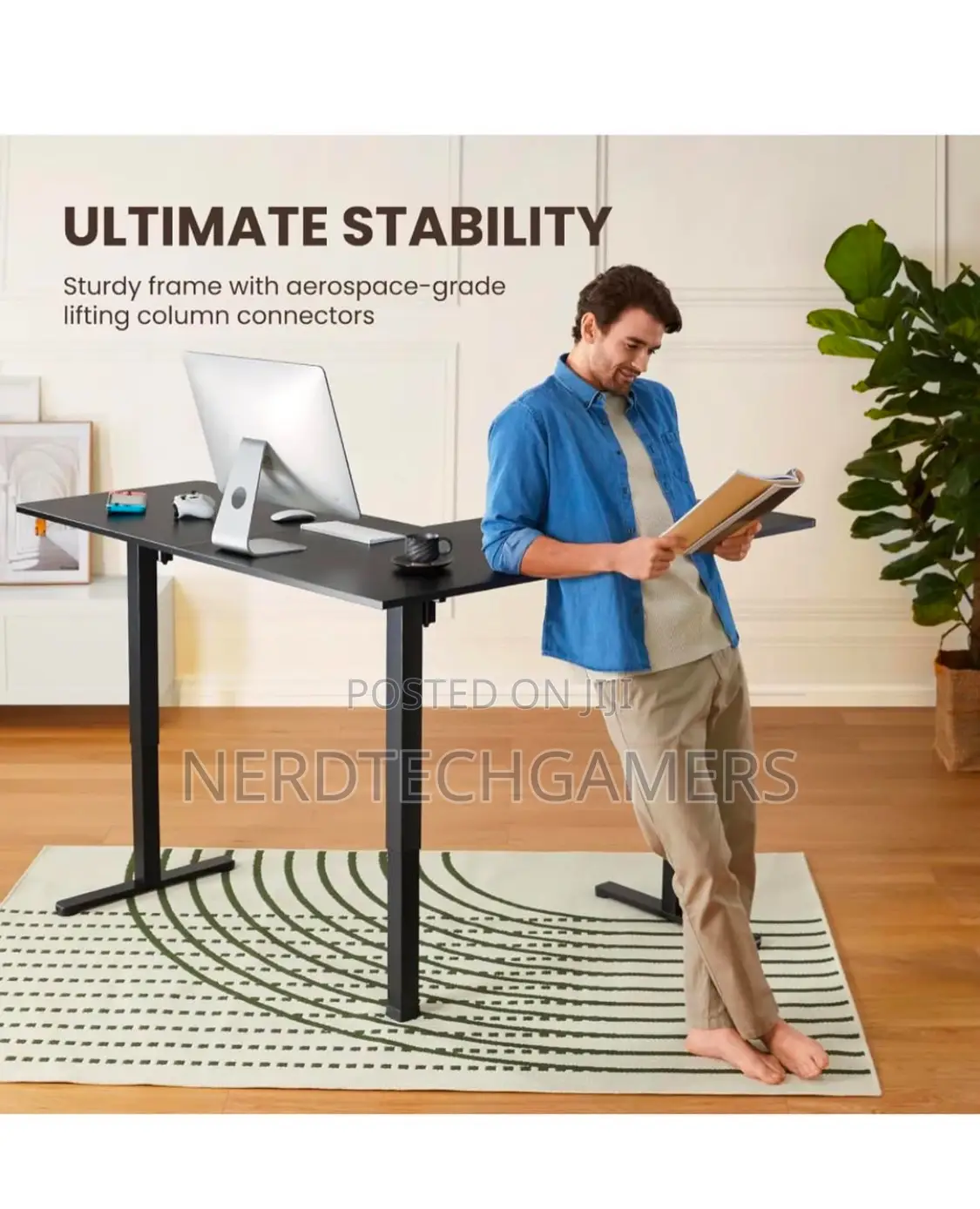 Ergear 63” Dual L Shaped Standing Electric Height Adjustable