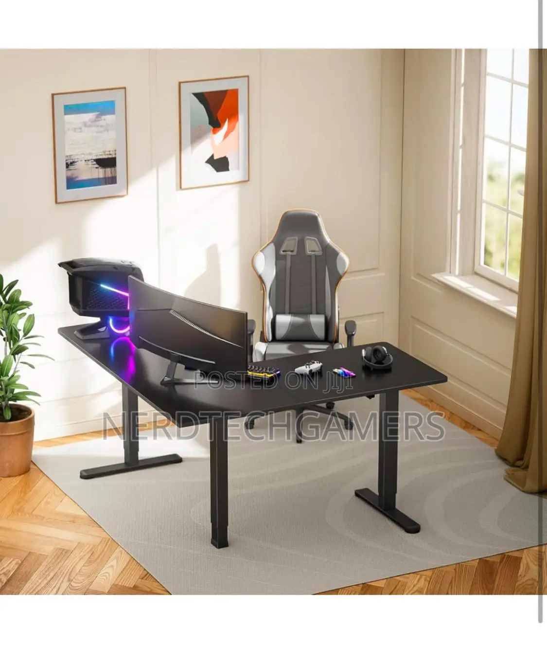 Ergear 63” Dual L Shaped Standing Electric Height Adjustable