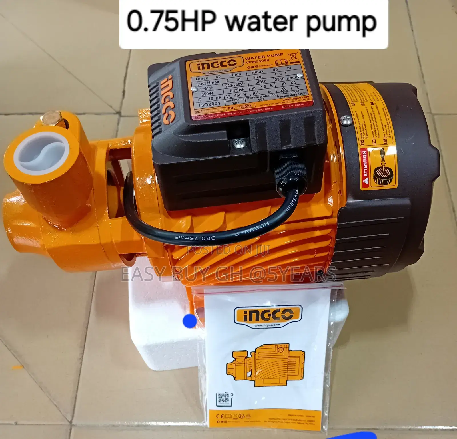 Dominant 0.75HP Ingco Submersible Water Pump 550watts