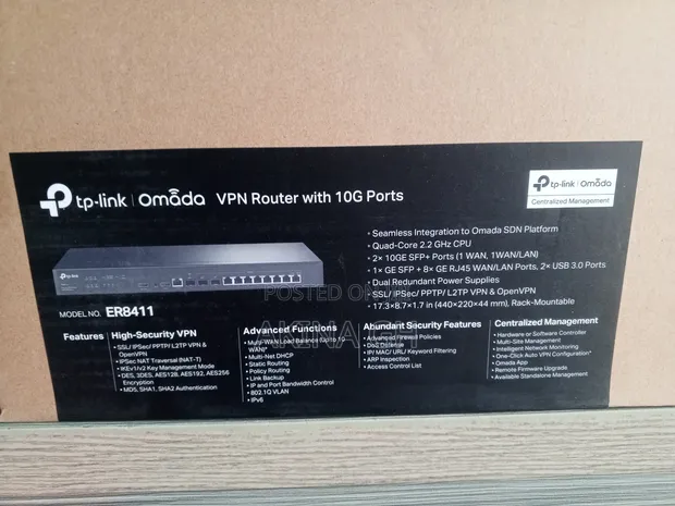 Tp-Link Omada VPN Load Balancer Router With 10G Port ER8411 2