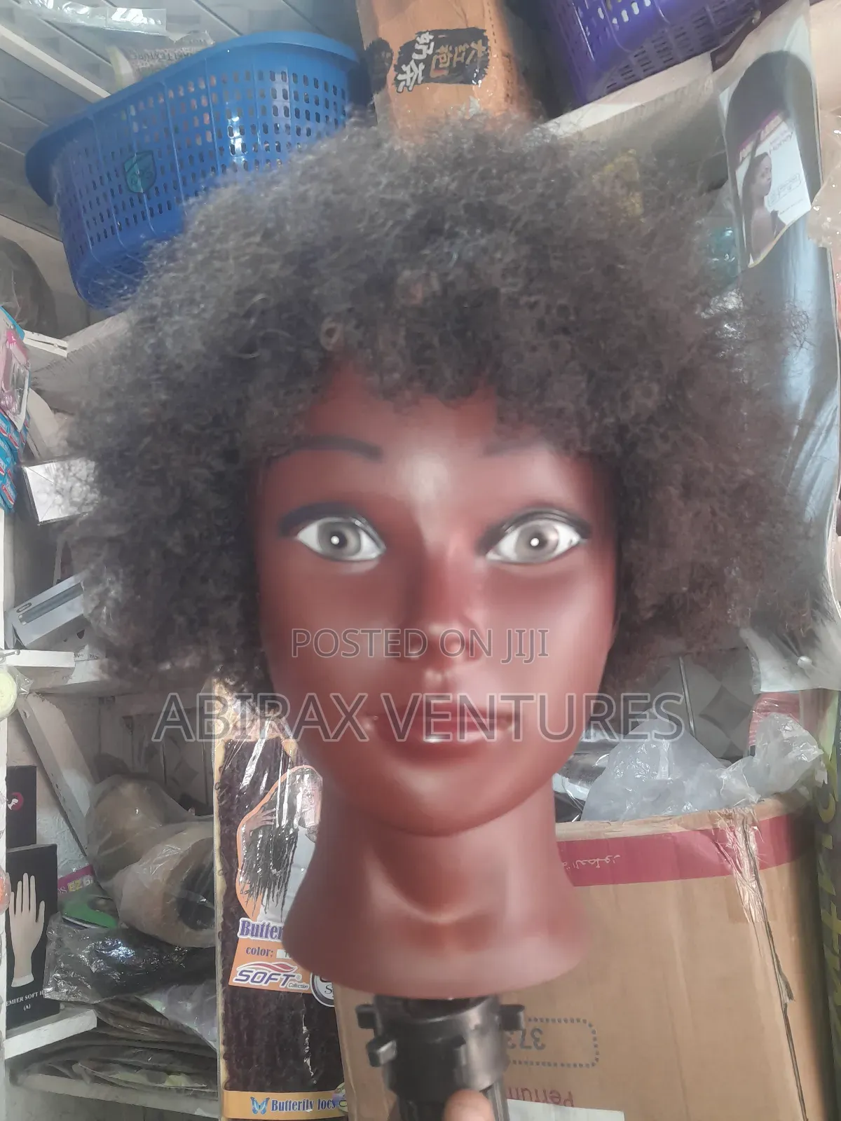Afro Human Mannequin Head