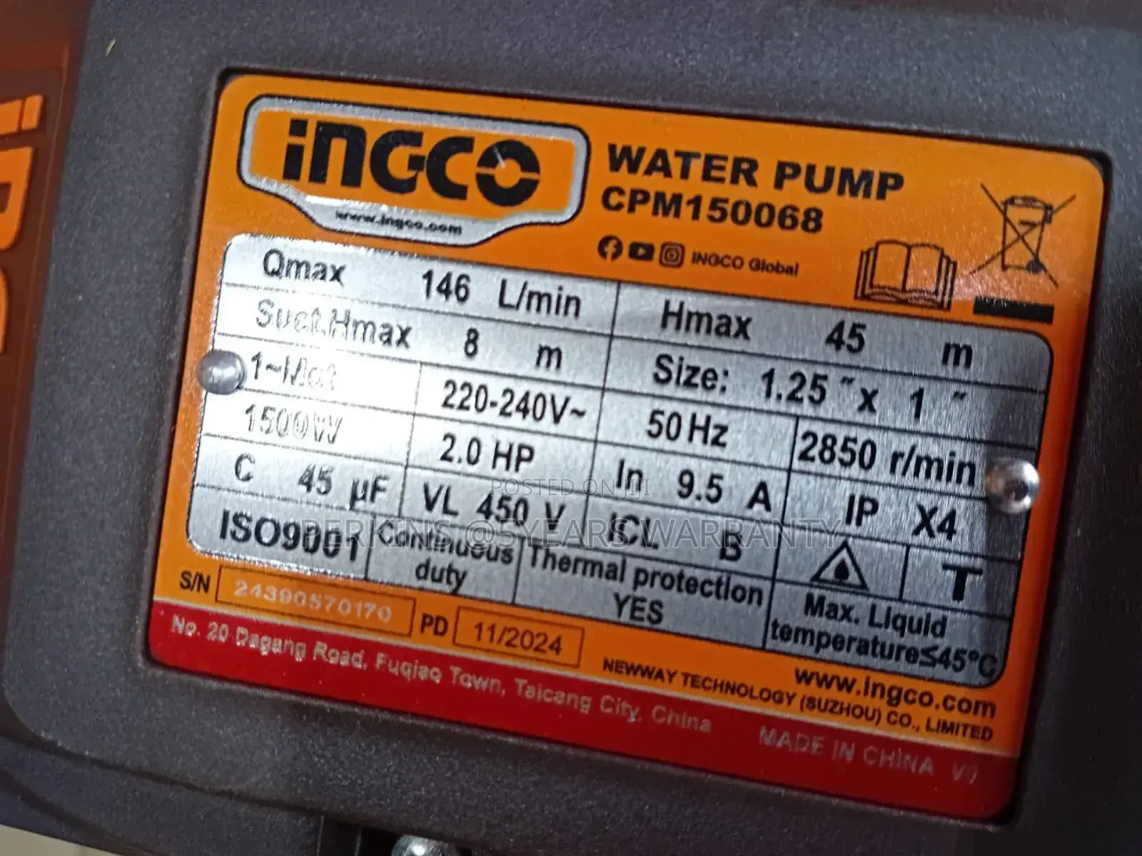 Ccorrosion Resistance Submersible Pump0.5hpsubmersible Ingco