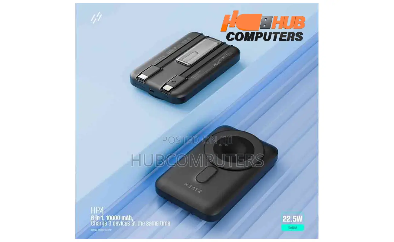Heatz Hp4 10,000mah Wireless Power Bank 6 in 1