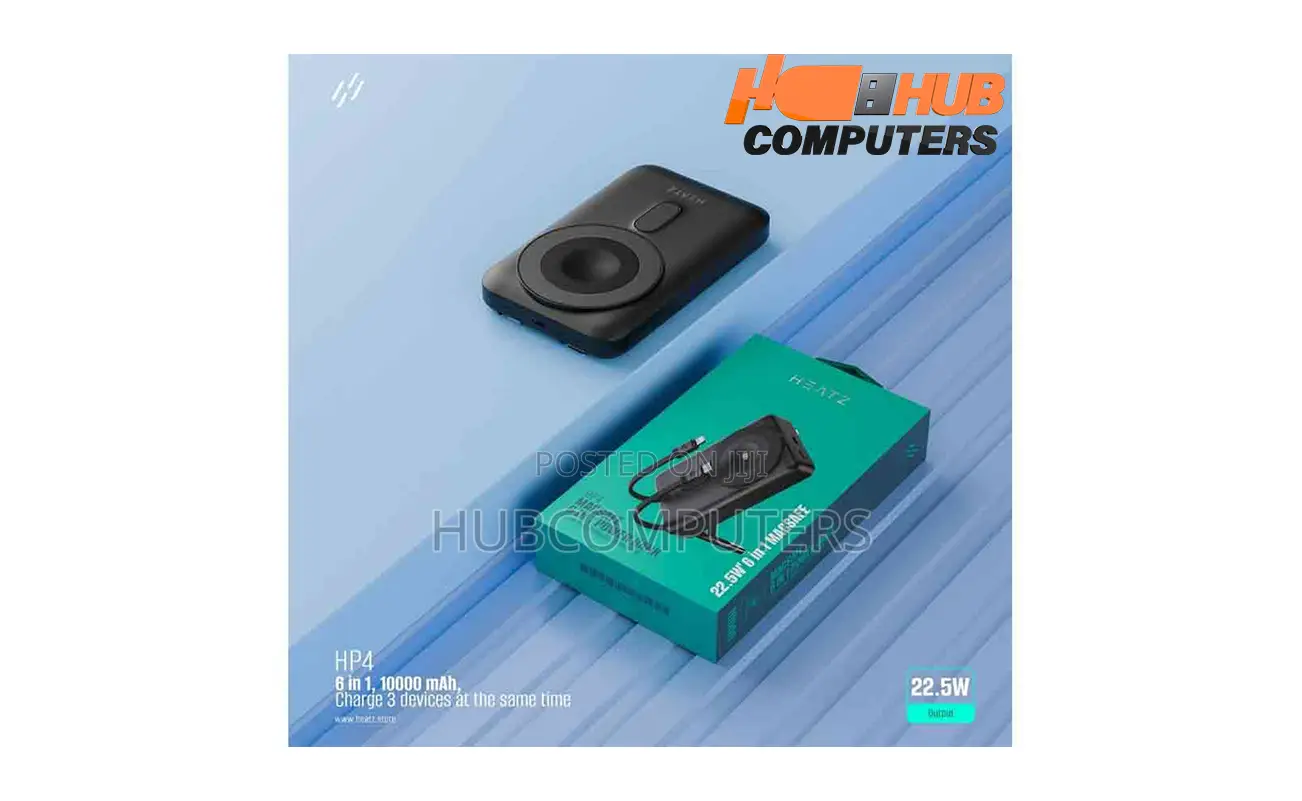 Heatz Hp4 10,000mah Wireless Power Bank 6 in 1