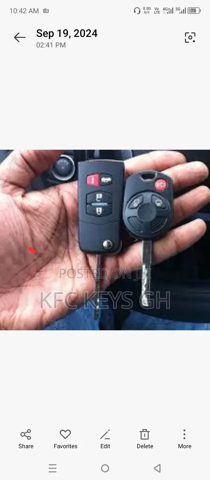 Ford Fusion Key