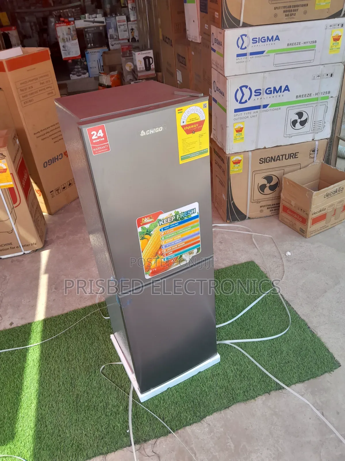 Chigo Table Top Double Door Fridge 99 Litres Bottom Freezer