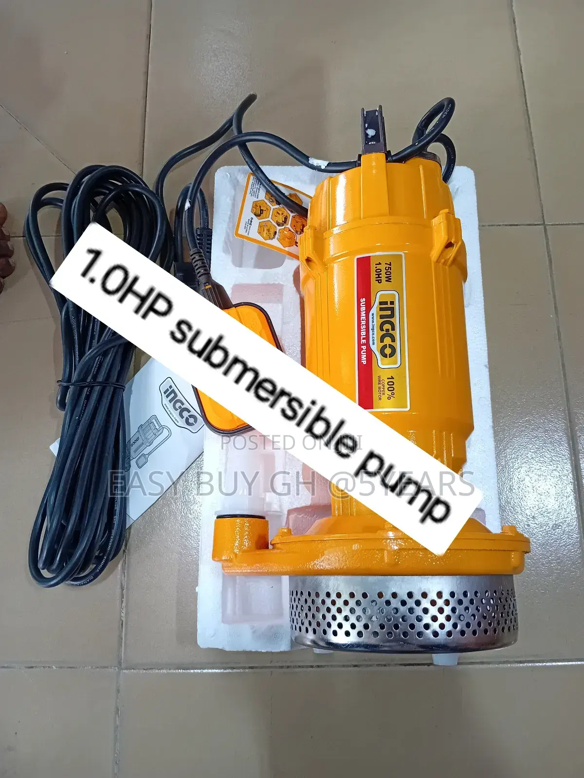 Enticing Ingco 0.5HP Water Submersible Pump 750watts
