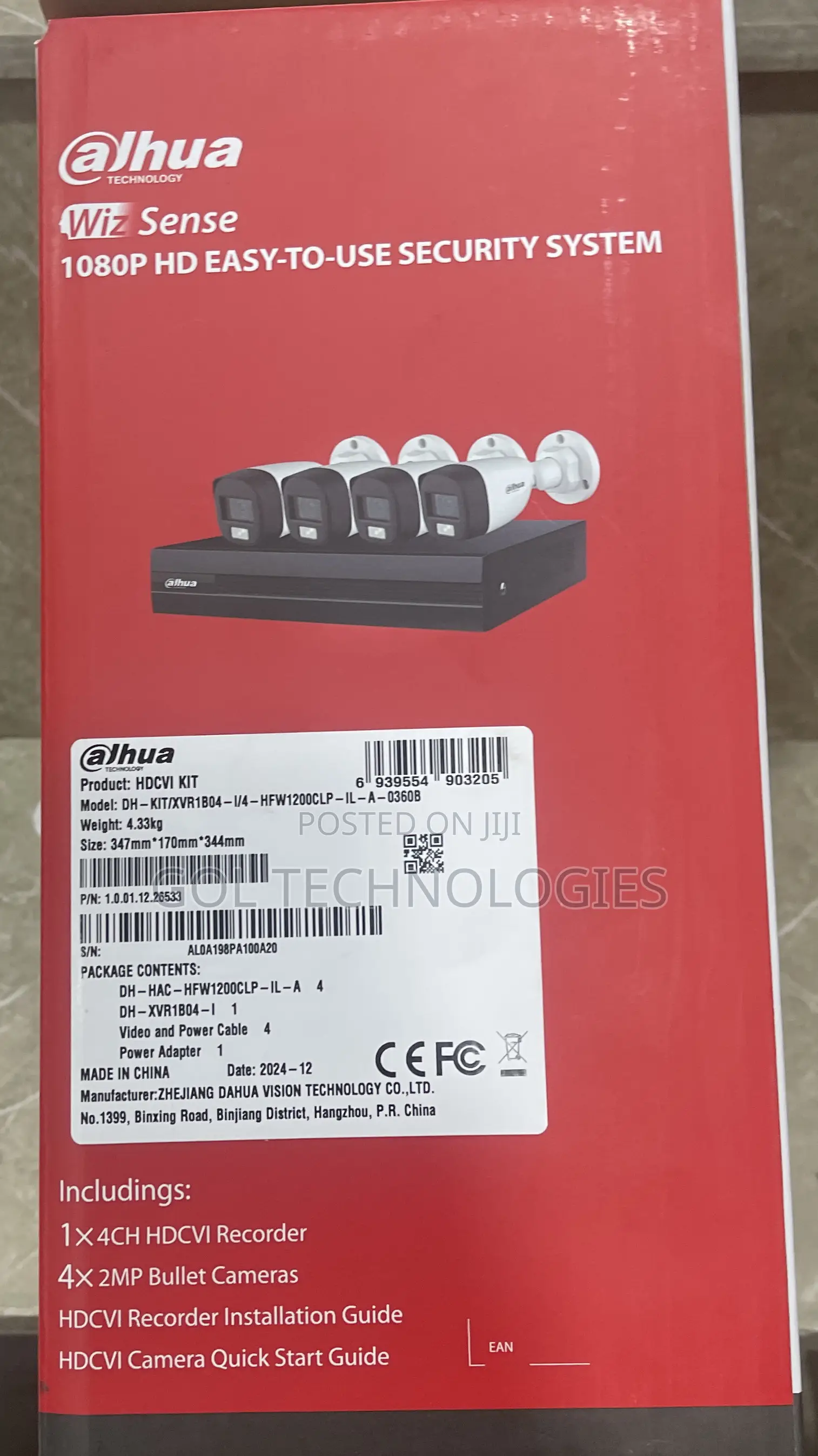 Dahua 4ch Audio Dh-Kit/Xvr1b04-I/4-Hfw1200clp-Il-a-0360b 1TB