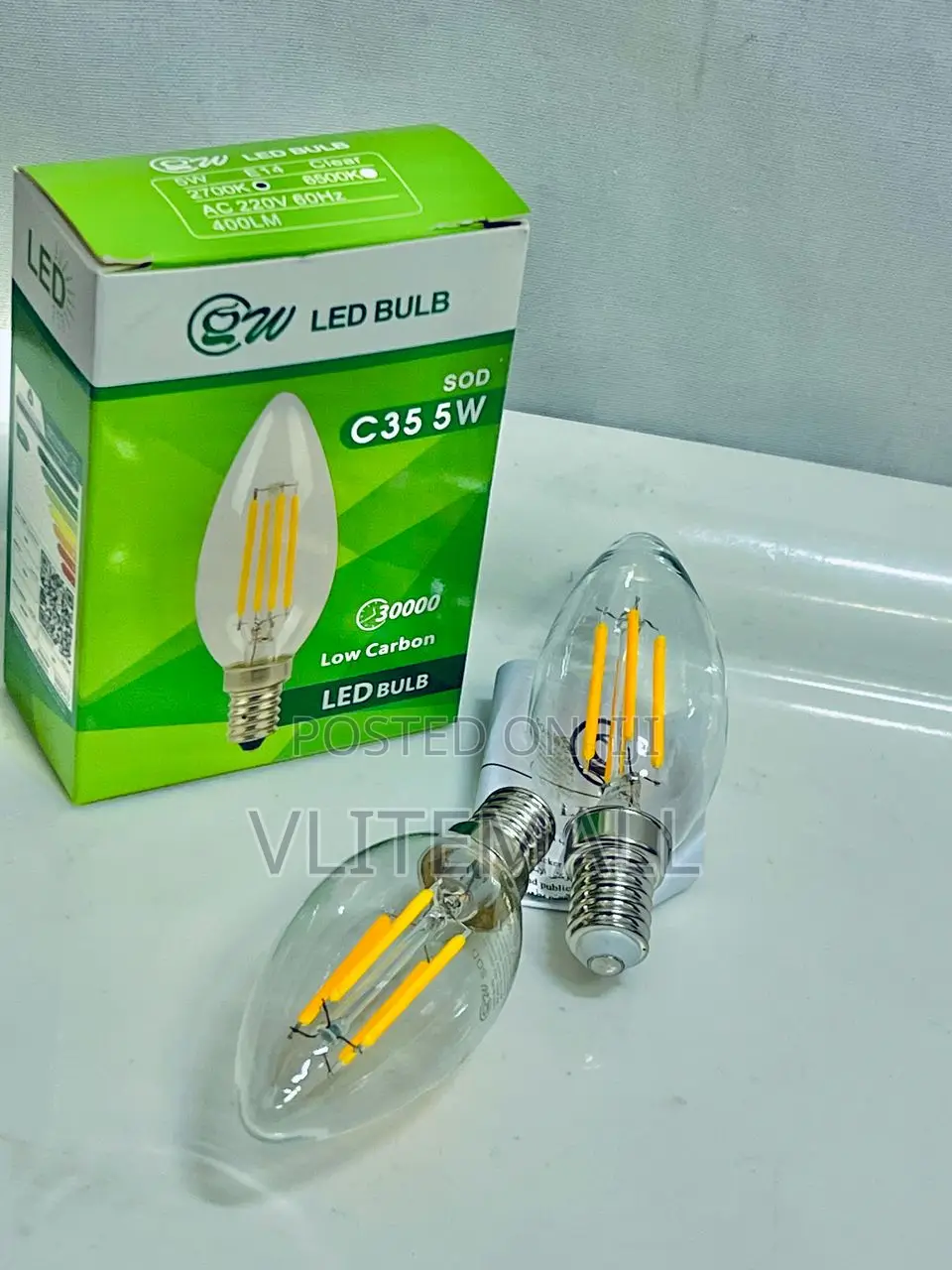 Two Set E14 Flame Bulbs