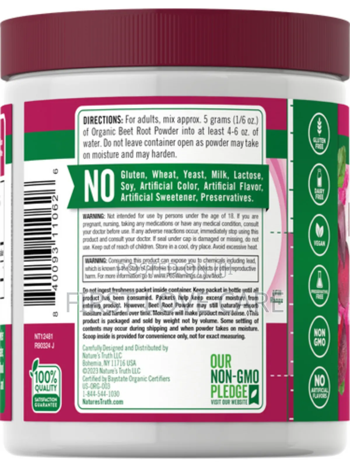 Nature's Truth Organic Beet Root Powder