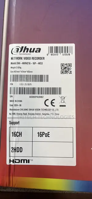 Dahua Nvr4216-16p-4ks3 16ch 16poe2hdd Network Video Recorder