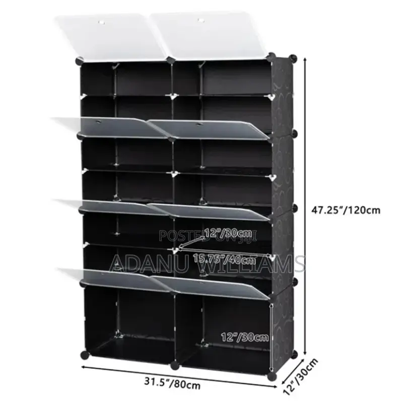 12 Tiers Shoe Storage Cabinet With Baffle