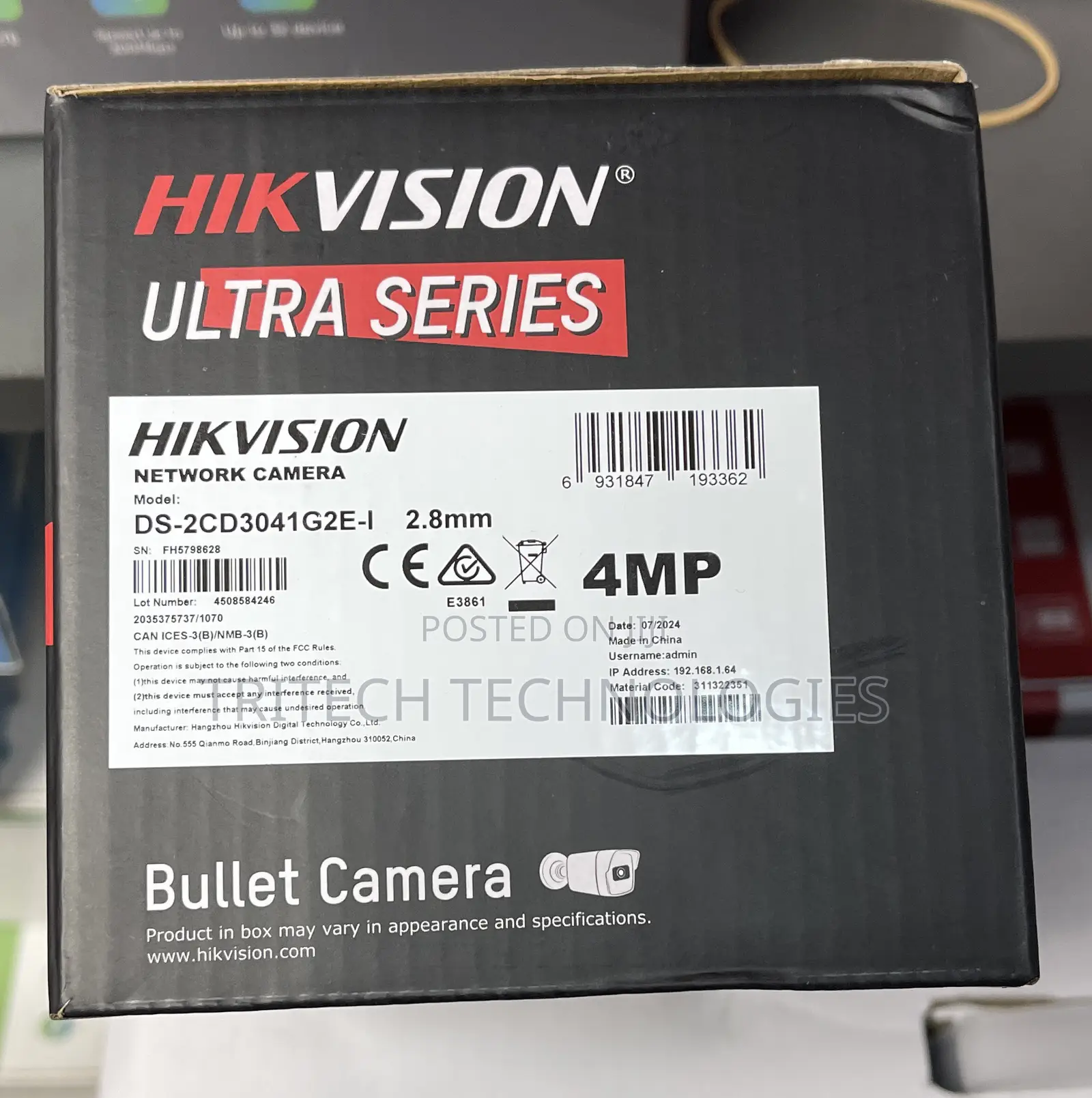 Hikvision Ds-2cd3041g2e-I 4mp Fixed Mini Bullet Network