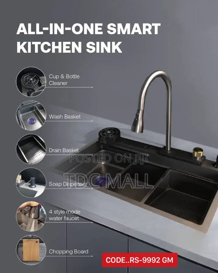 Multifunctional Kitchen Sink With Digital Display and Lead