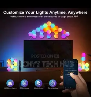 12pcs Hexagon Wall Gaming Decor RGB Smart Light Panel